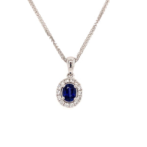 Blue Sapphire Diamond Pendant
