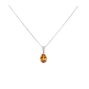 Sapphire and Diamond Pendant in 18K gold (SUNSET)