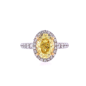 Oval Fancy Yellow Diamond Ring